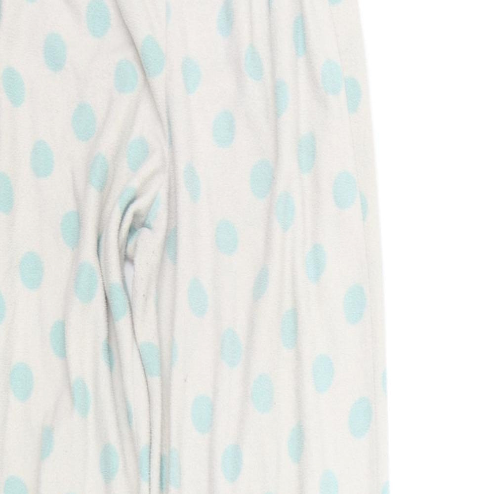 F&F Womens White Polka Dot  Top Pyjama Pants Size 8