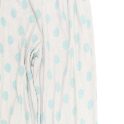 F&F Womens White Polka Dot  Top Pyjama Pants Size 8