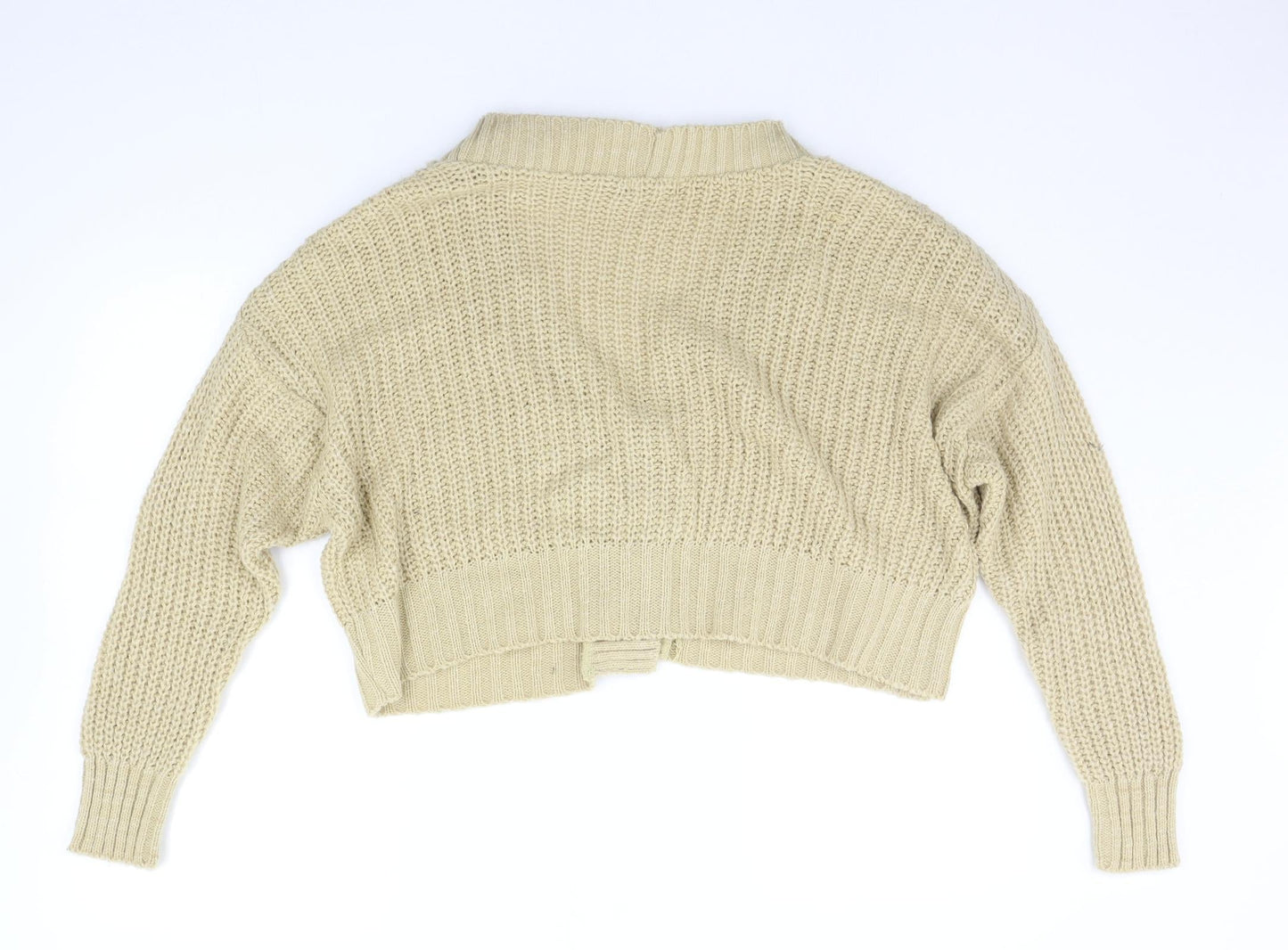 Boohoo Womens Beige Houndstooth  Cardigan Jumper Size L