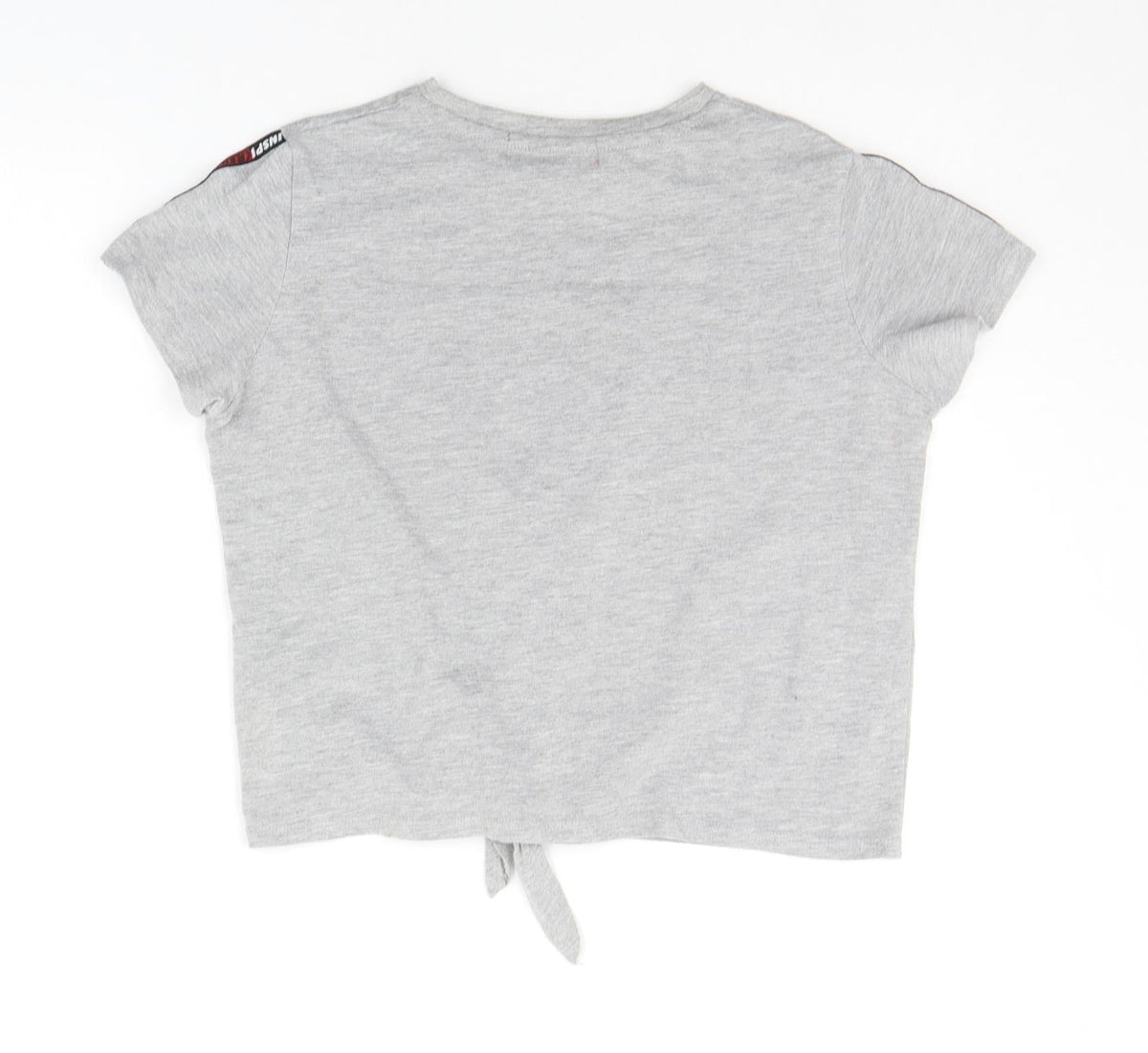 Back view of Primark boys’ grey basic t-shirt, size 12-13, years