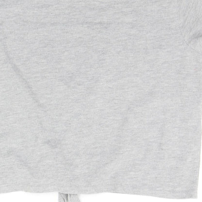 Brand and care label for Primark boys’ grey basic t-shirt, size 12-13, years
