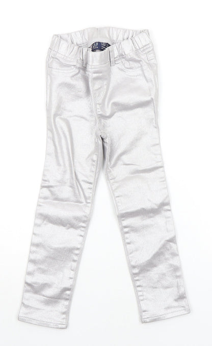 Gap Girls Silver   Chino Trousers Size 5 Years