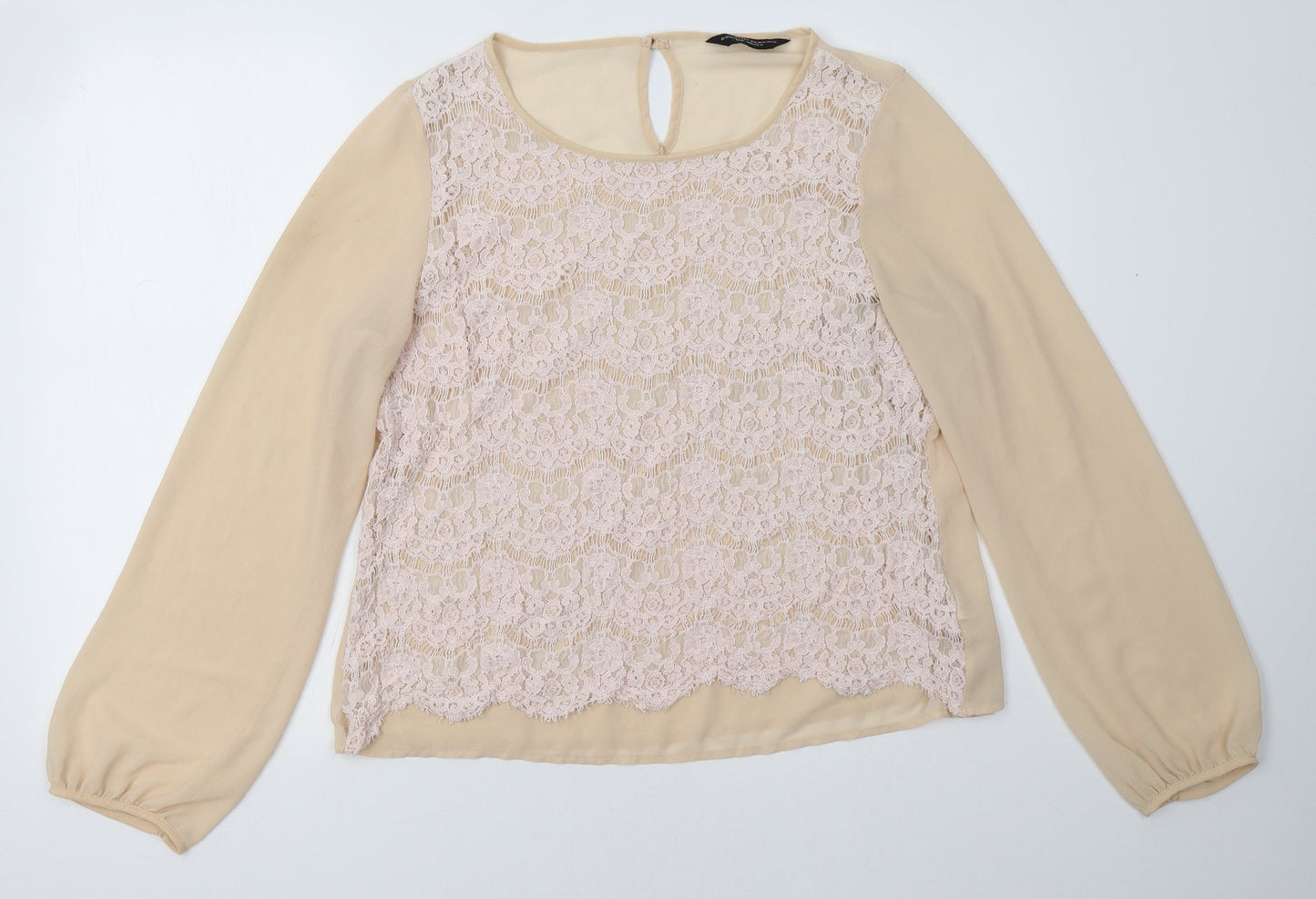 Womens UK Size 16 Dorothy Perkins Beige Basic Blouse