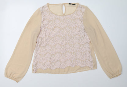 Womens UK Size 16 Dorothy Perkins Beige Basic Blouse