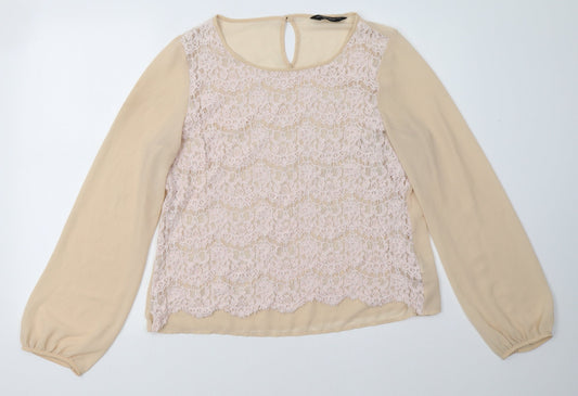 Womens UK Size 16 Dorothy Perkins Beige Basic Blouse