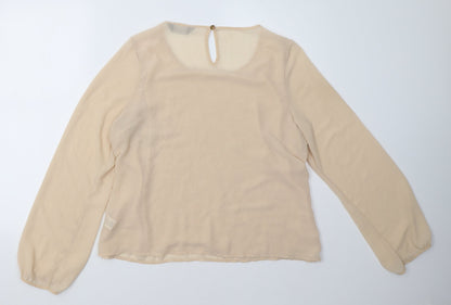 Womens UK Size 16 Dorothy Perkins Beige Basic Blouse