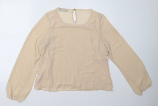 Womens UK Size 16 Dorothy Perkins Beige Basic Blouse