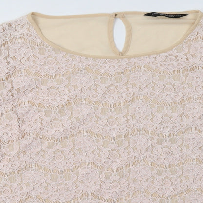 Womens UK Size 16 Dorothy Perkins Beige Basic Blouse