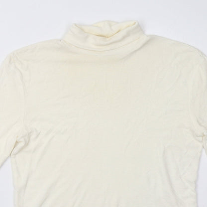 Close-up detail of Matalan women’s white pullover sweatshirt, size UK 14