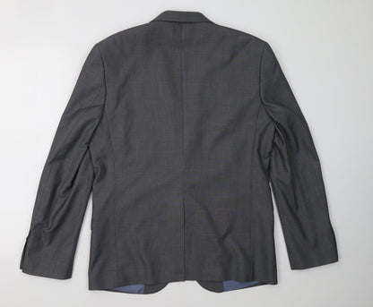 Mens UK Size 40 Cedar Wood State Regular Grey Suit Jacket