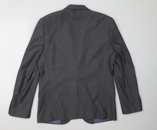 Mens UK Size 40 Cedar Wood State Regular Grey Suit Jacket