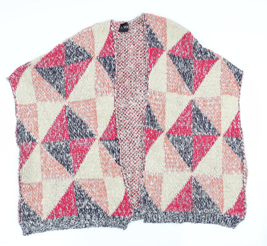 Be you Womens Red Geometric  Cardigan Jumper   - Waistcoat Style