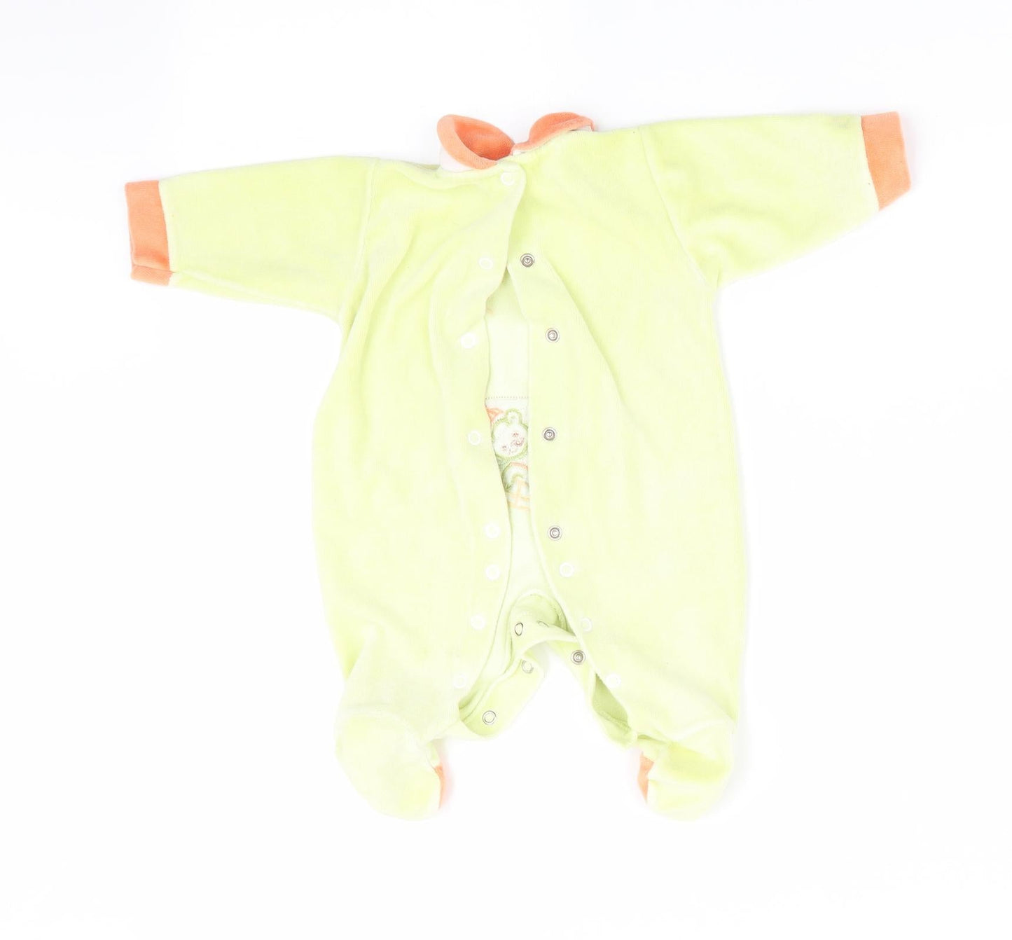 Miminho Boys Green Animal Print  Babygrow One-Piece Size 12 Months  - Teddy Bear