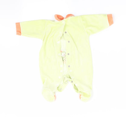 Miminho Boys Green Animal Print  Babygrow One-Piece Size 12 Months  - Teddy Bear