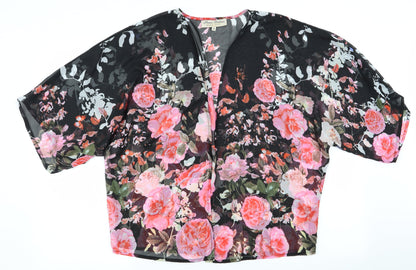 Parisian Collection Womens Black Floral  Basic Blouse Size 10  - Over Blouse