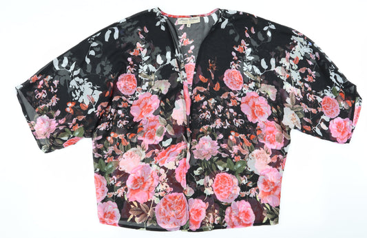 Parisian Collection Womens Black Floral  Basic Blouse Size 10  - Over Blouse