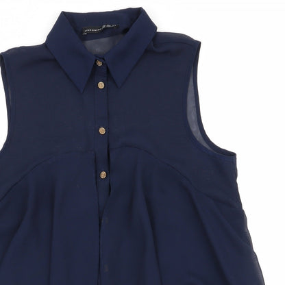 Womens UK Size 10 Atmosphere Blue Basic Button-Up