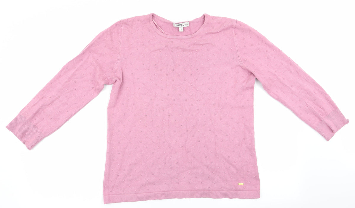 Additional front view of Hampton Republic women’s pink polka dot jumper, size S
