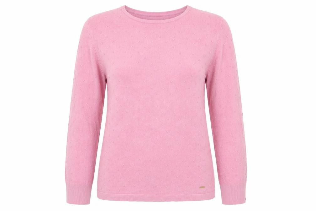 Front view of Hampton Republic women’s pink polka dot jumper, size S