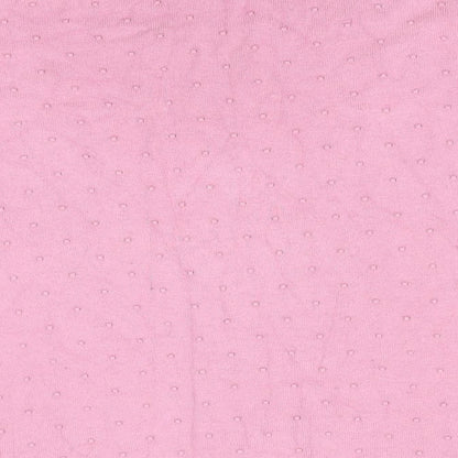 Brand and care label for Hampton Republic women’s pink polka dot jumper, size S