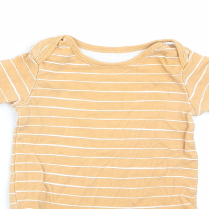 TU Boys Gold Striped  Romper One-Piece Size 3-6 Months