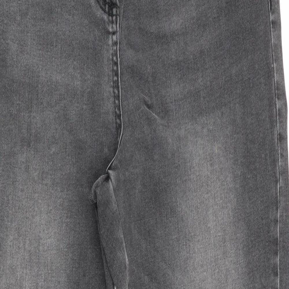 NEXT Womens Black   Skinny Jeans  L26 in - Lace Hems