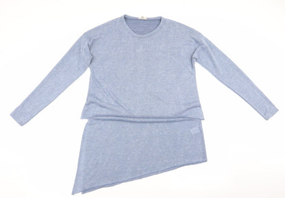Womens UK Size 8 River Island Blue Tunic Jumper