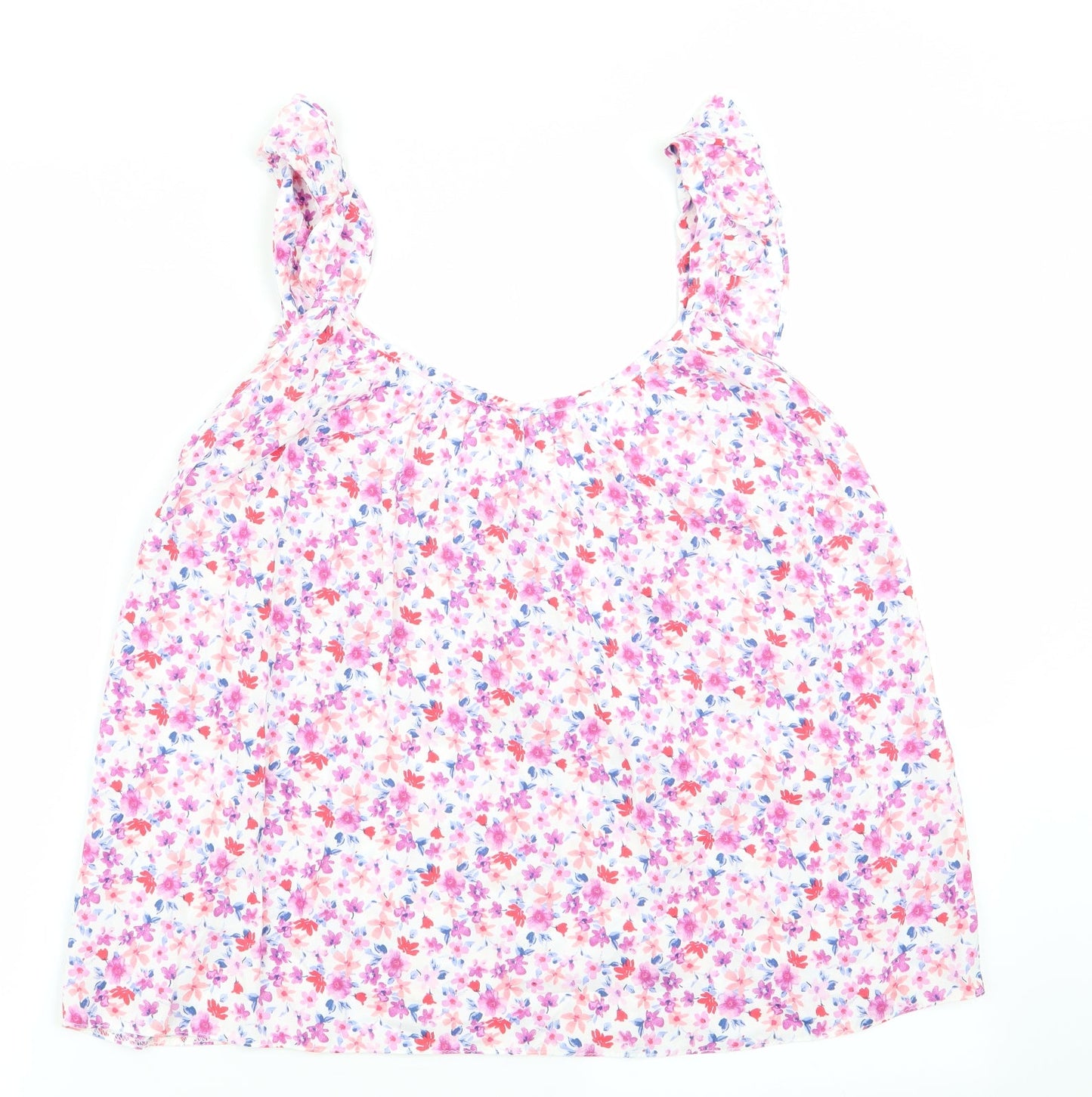 George Womens Pink Floral  Basic Blouse Size 14