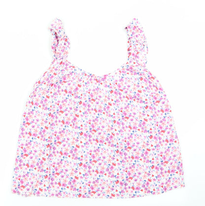 George Womens Pink Floral  Basic Blouse Size 14