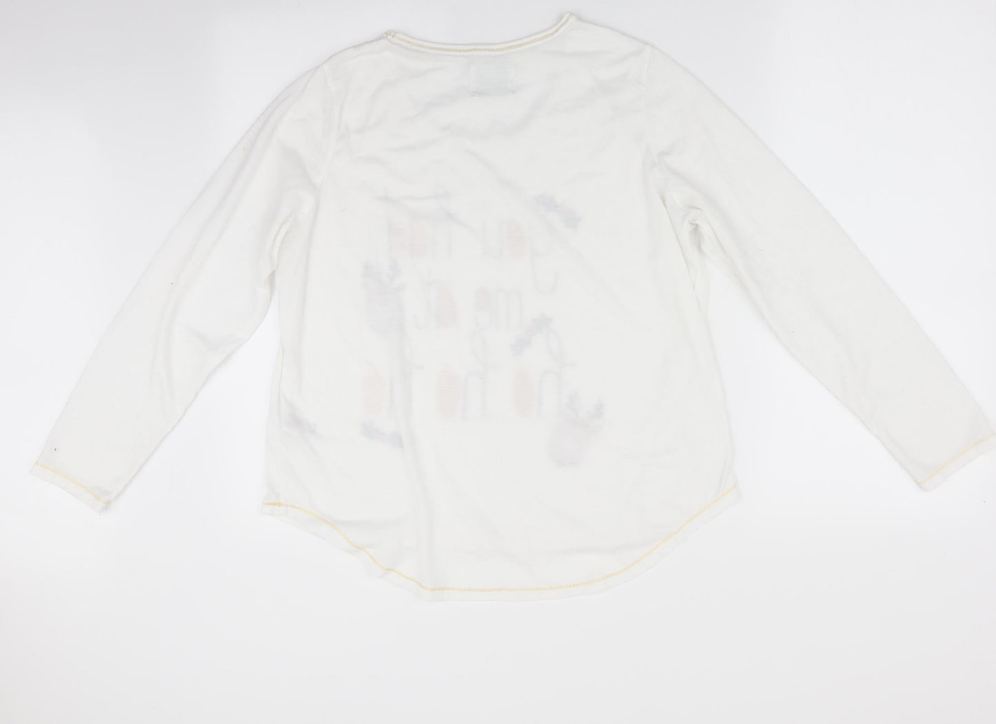 Time to Dream Womens White Animal Print   Pyjama Top Size S  - Christmas