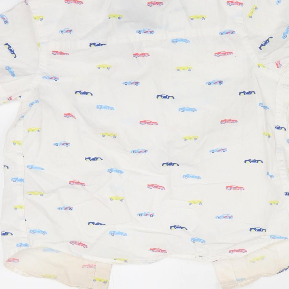 Florence and Fred Boys White   Basic Button-Up Size 12-18 Months  - Cars print
