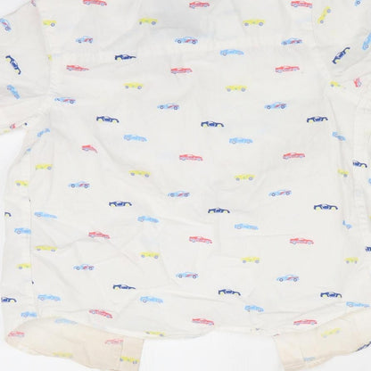 Florence and Fred Boys White   Basic Button-Up Size 12-18 Months  - Cars print