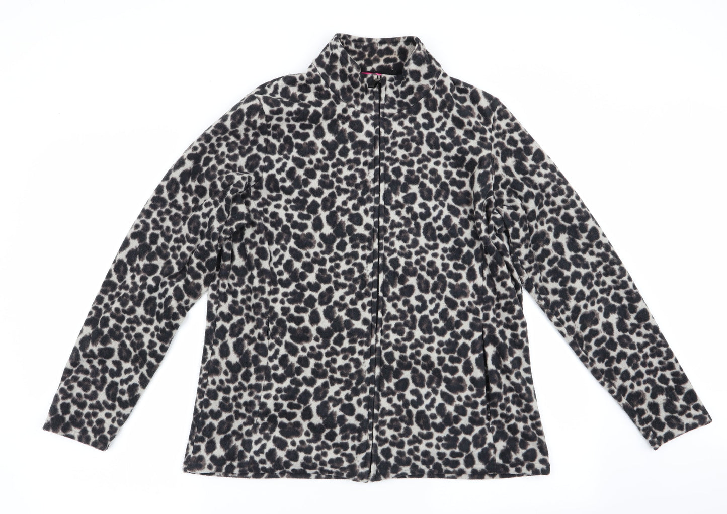 Active Womens Brown Animal Print  Jacket Coat   - Fleece Jacket