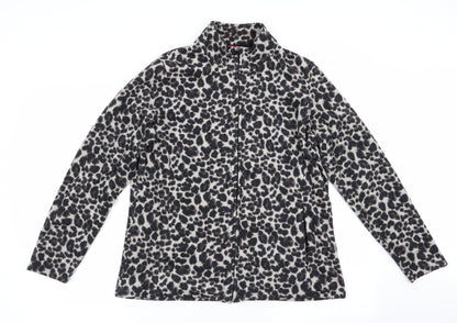 Active Womens Brown Animal Print  Jacket Coat   - Fleece Jacket