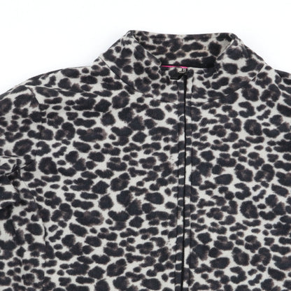 Active Womens Brown Animal Print  Jacket Coat   - Fleece Jacket