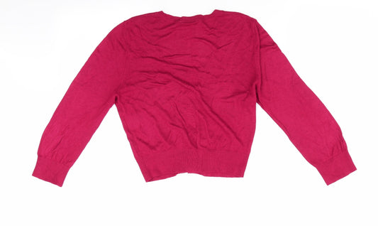 Womens UK Size L Sisley Red Cardigan Jumper