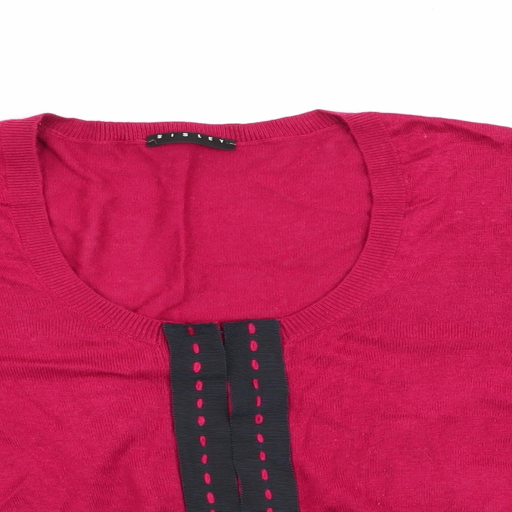 Womens UK Size L Sisley Red Cardigan Jumper