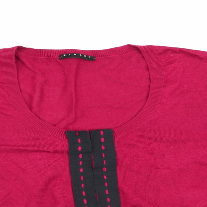 Womens UK Size L Sisley Red Cardigan Jumper