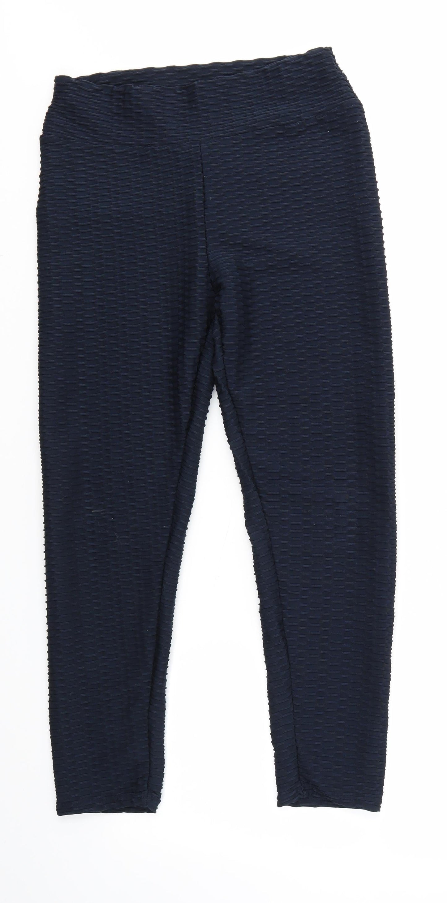 Womens UK Size L Preworn Regular Fit Dress Pants Blue Trousers