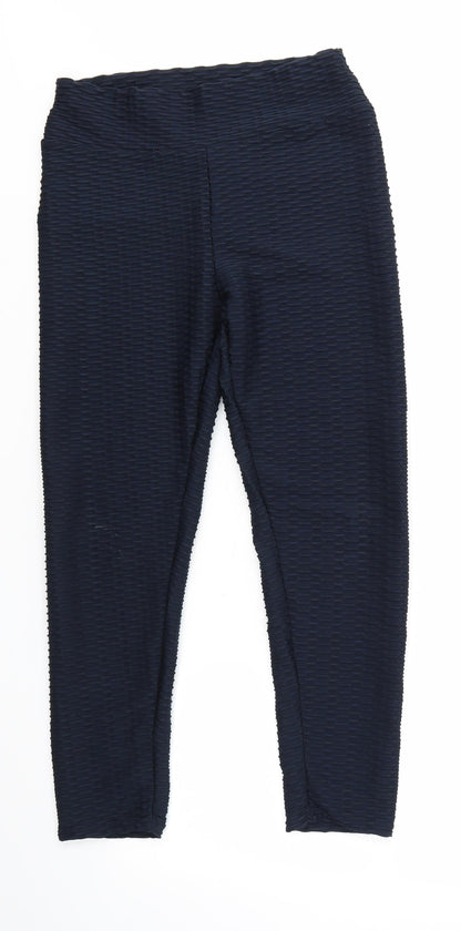 Womens UK Size L Preworn Regular Fit Dress Pants Blue Trousers
