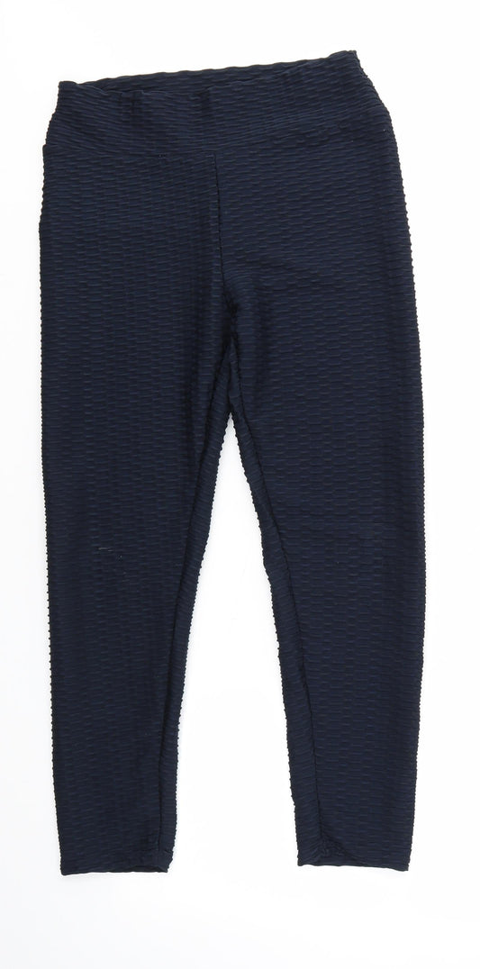 Womens UK Size L Preworn Regular Fit Dress Pants Blue Trousers