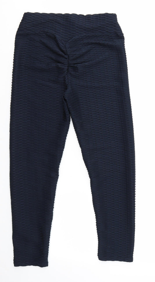 Womens UK Size L Preworn Regular Fit Dress Pants Blue Trousers