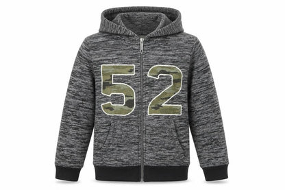 Front view of Palomino boys’ grey full zip hoodie, size 8, years