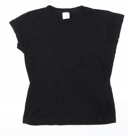 Womens UK Size M JHK Black Basic T-Shirt