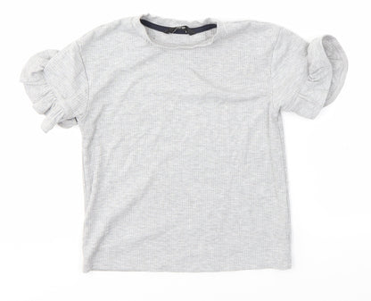 Front view of George girls’ grey basic blouse, size 6-7, years