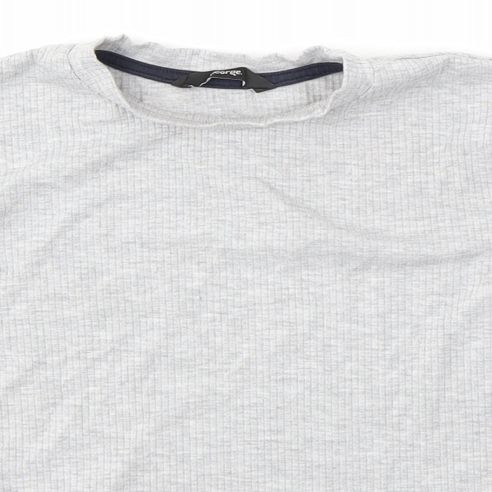 Close-up detail of George girls’ grey basic blouse, size 6-7, years