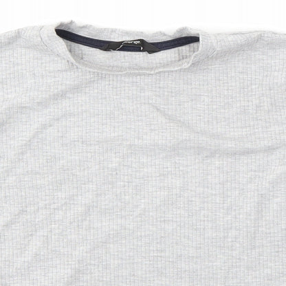 Close-up detail of George girls’ grey basic blouse, size 6-7, years