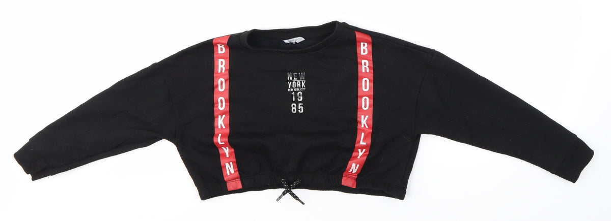 Additional front view of Primark girls’ black jumper, size 8-9, years