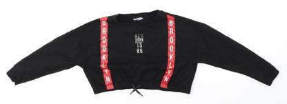 Additional front view of Primark girls’ black jumper, size 8-9, years