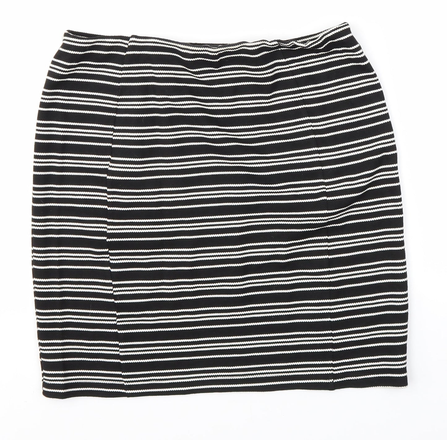 Matalan Womens Black Striped  Straight & Pencil Skirt Size 12